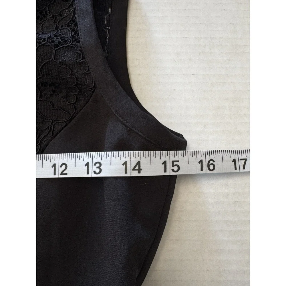 Black Lace‎ Sleeveless Mini Dress Sheath Cocktail Party LBD Scalloped Hem